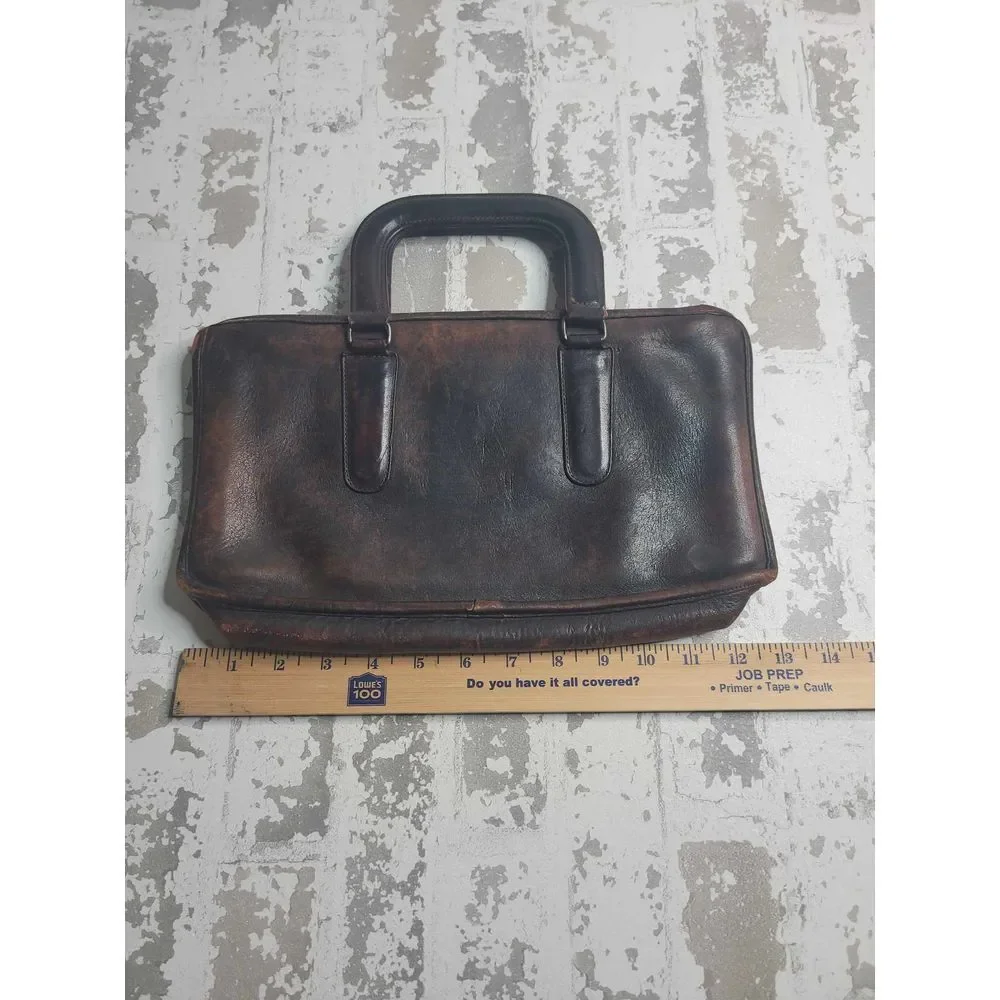 3502 Vintage Coach Handle Clutch Handbag Bonnie Cashin Brown Leather - Picture 9 of 9